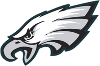 Green and white eagle head for Philadelphia Eagles logo for teams
